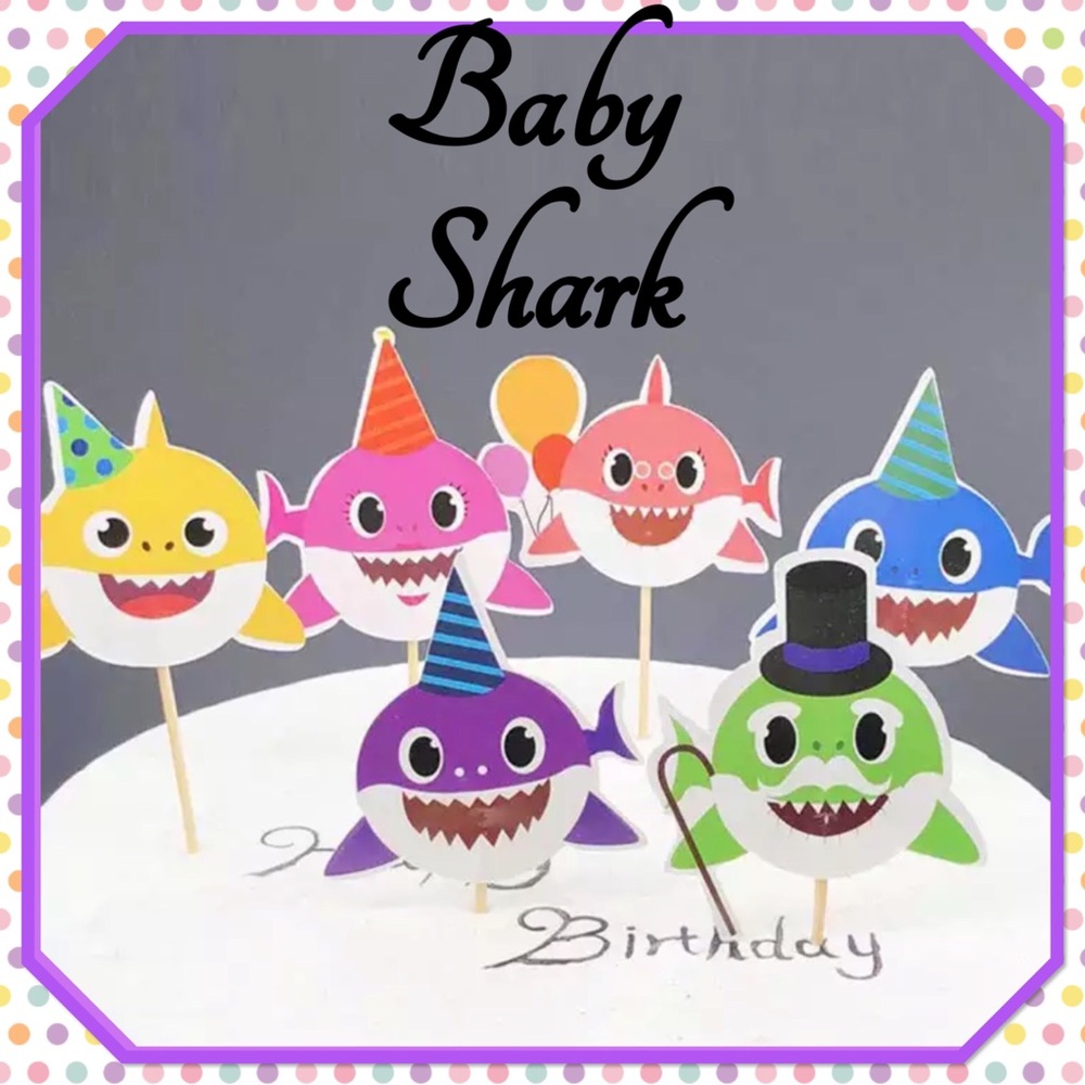 🎉New🎉Baby Shark Birthday Cake or Cupcake Toppers🎉